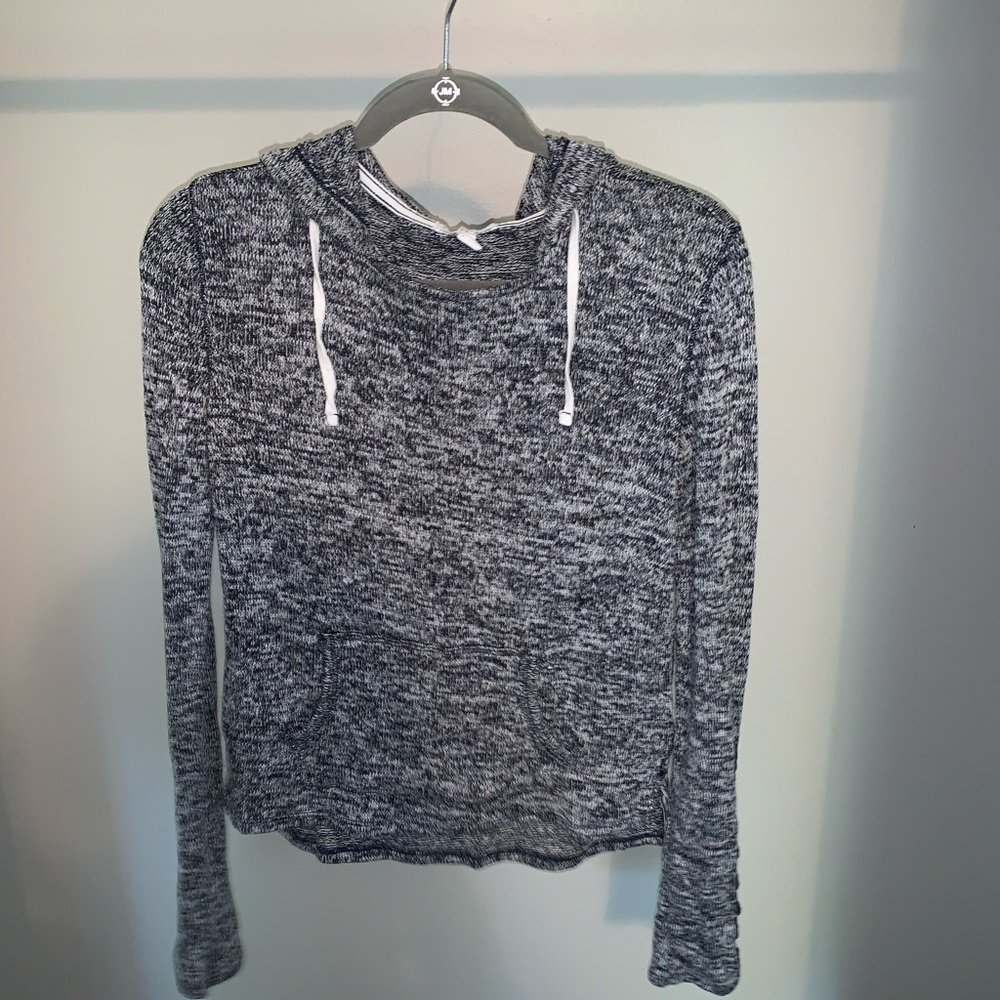 Navy blue/gray heathered hoodie/long sleeve tee